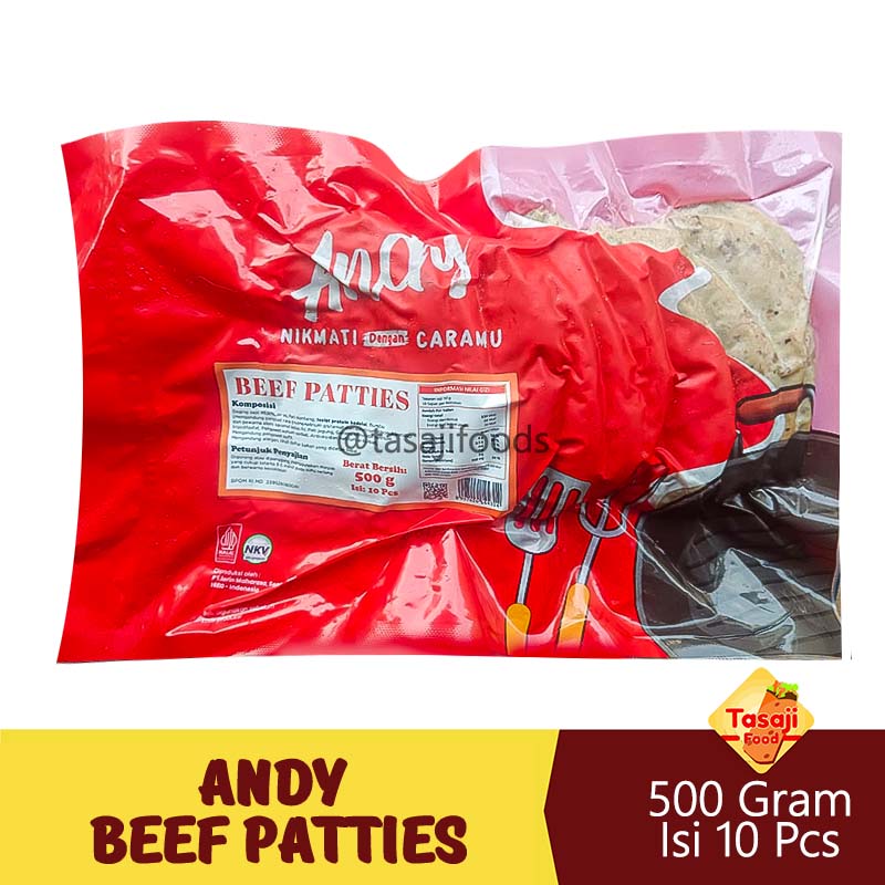 Andy Beef Patties Isi 10 pcs 500 Gram Burger Sapi