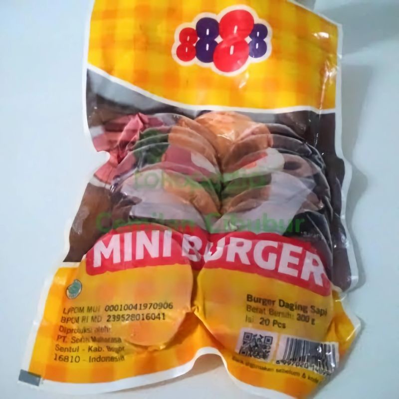 8888 Beef Burger Mini Isi 20 Pcs Burger Sapi