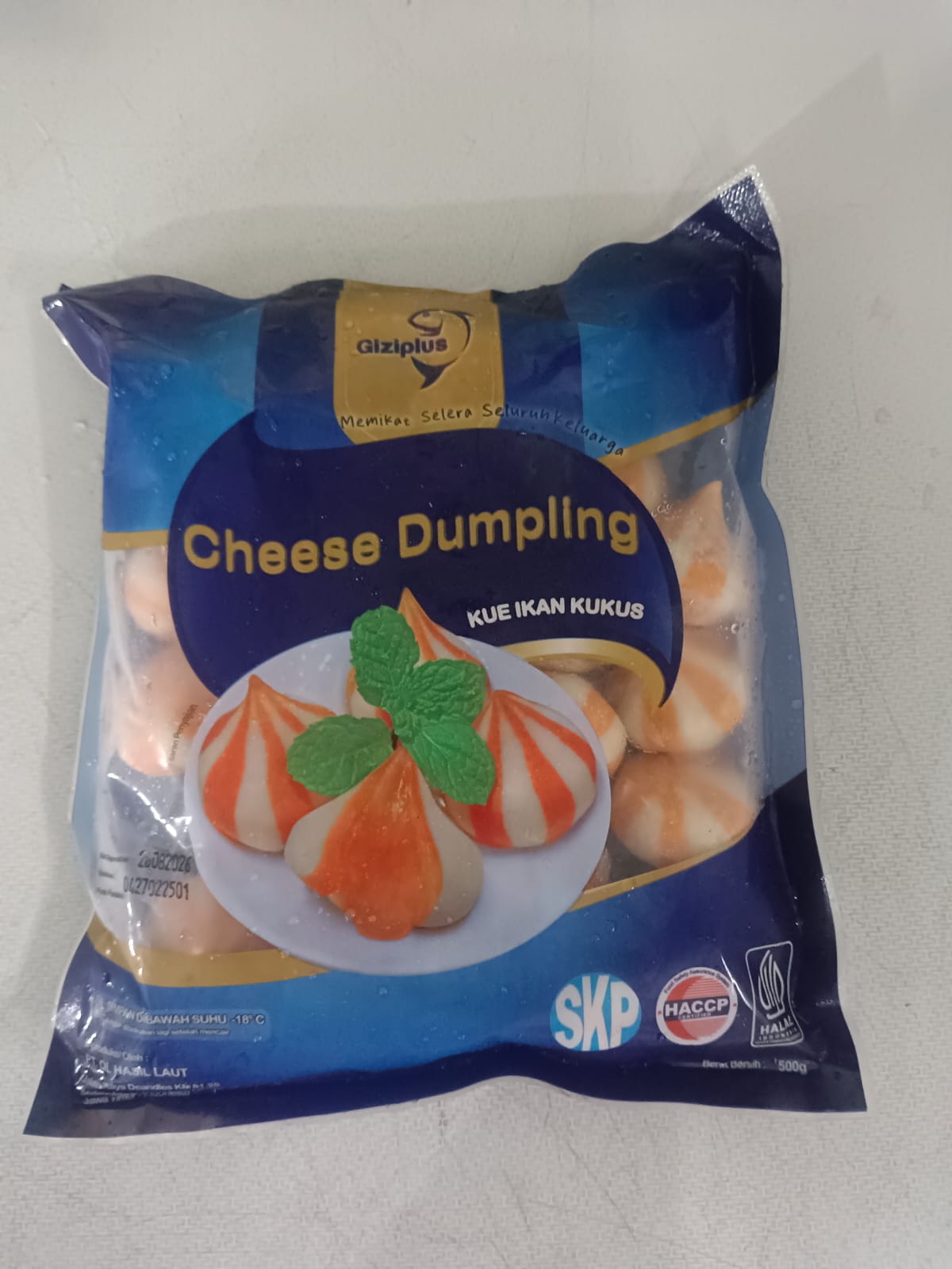 GiziPlus Dumpling Keju 500 Gram Olahan Ikan