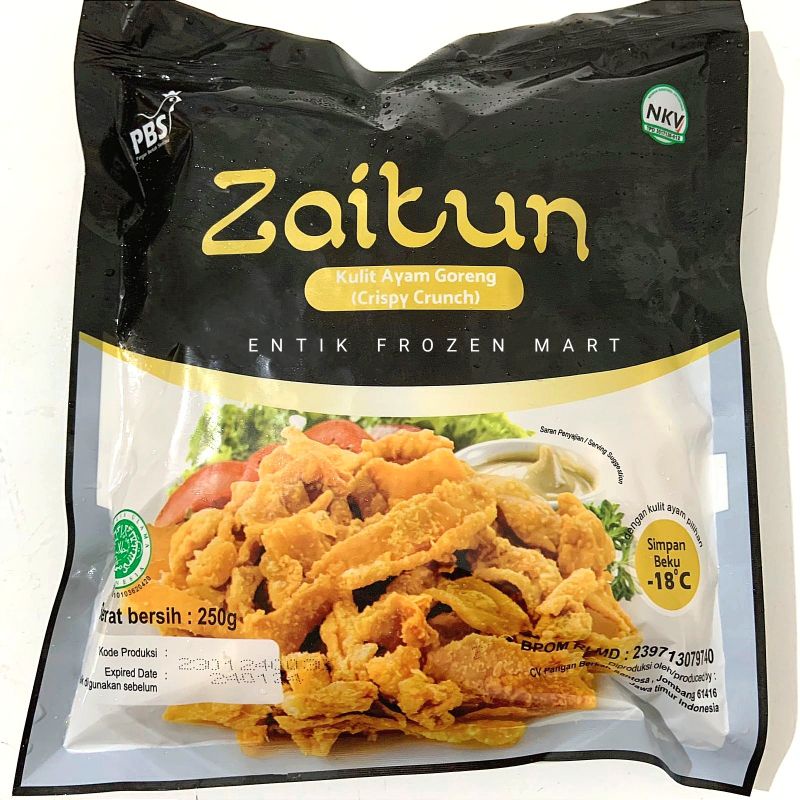 Zaitun Crispy Crunch 250 Gram Kulit Ayam Goreng