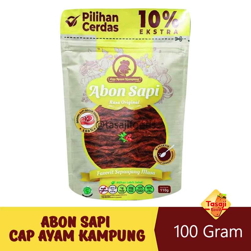 Sapi Rasya Abon Sapi Rasa Original Cap Ayam Kampung 100 Gram | Tasaji Food