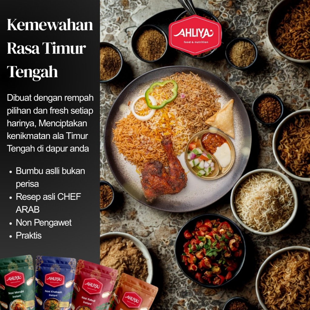 Ahliya Nasi Kabuli Instan 200 Gram Komplit Beras Basmati & Bumbu