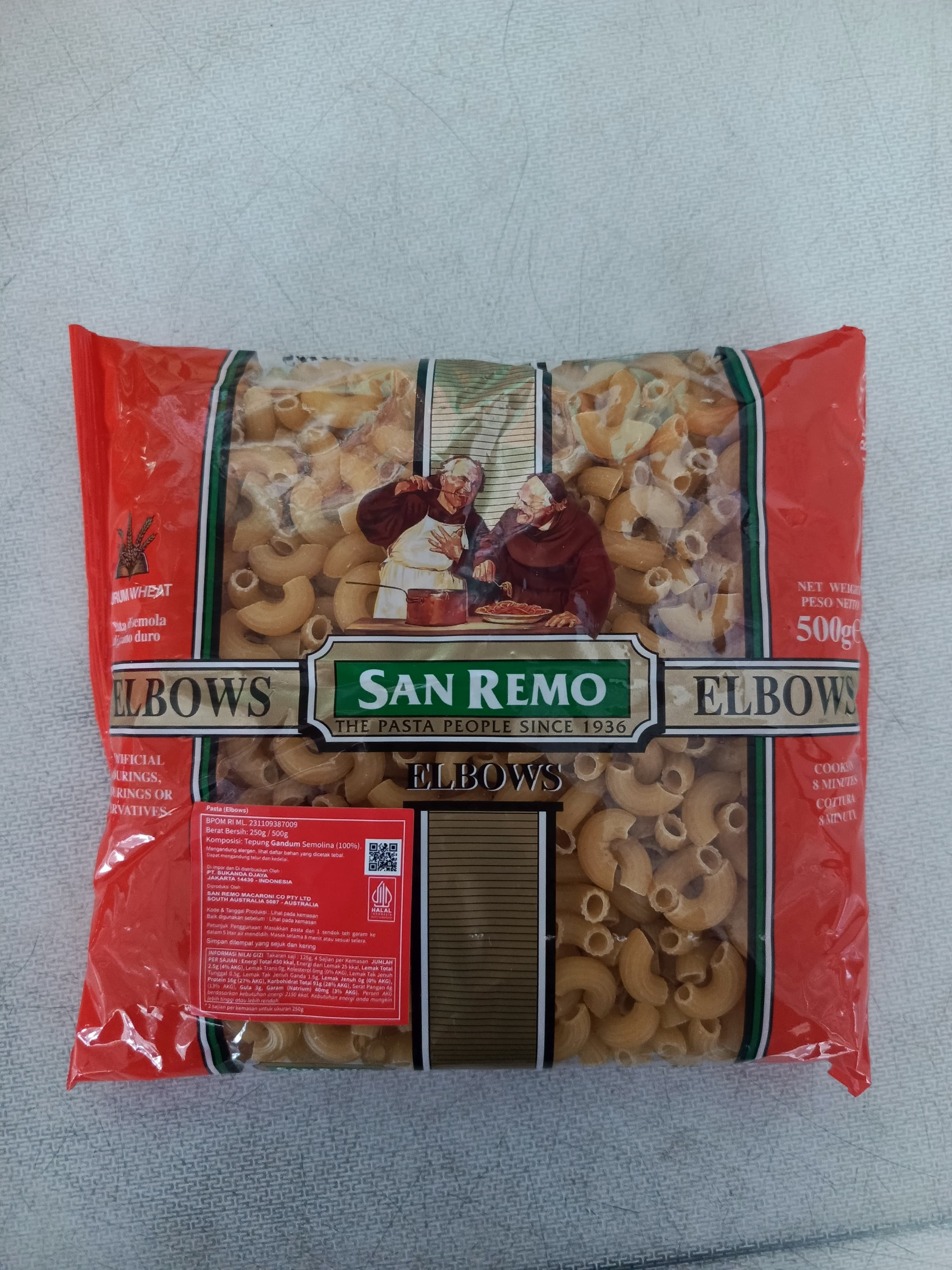 San Remo Pasta Elbow 500 Gram Makaroni