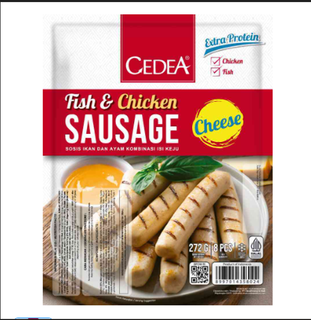 Cedea Cheese Fish & Chicken Sausage Isi 8 Pcs Sosis Ikan dan Ayam