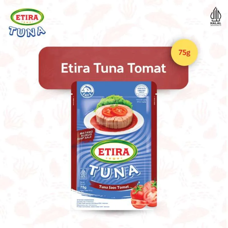 Etira Ikan Tuna Saus Tomat 75 Gram Matang Kukus Siap Saji