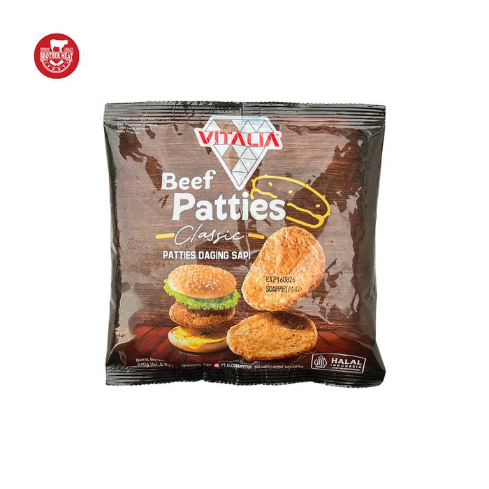 Vitalia Beef Patties Classic 240 gram isi 6 Pcs