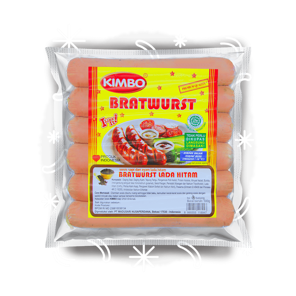 Kimbo Sosis Sapi Jumbo Lada Hitam Isi 6 Pcs