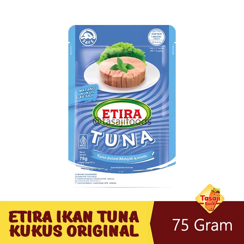 Etira Ikan Tuna MInyak Kanola 75 Gram Matang Kukus Siap Saji