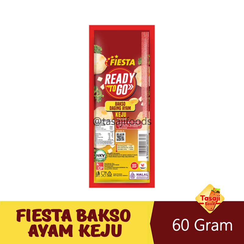 Fiesta Bakso Daging Ayam Keju 60 Gr Ready To Go