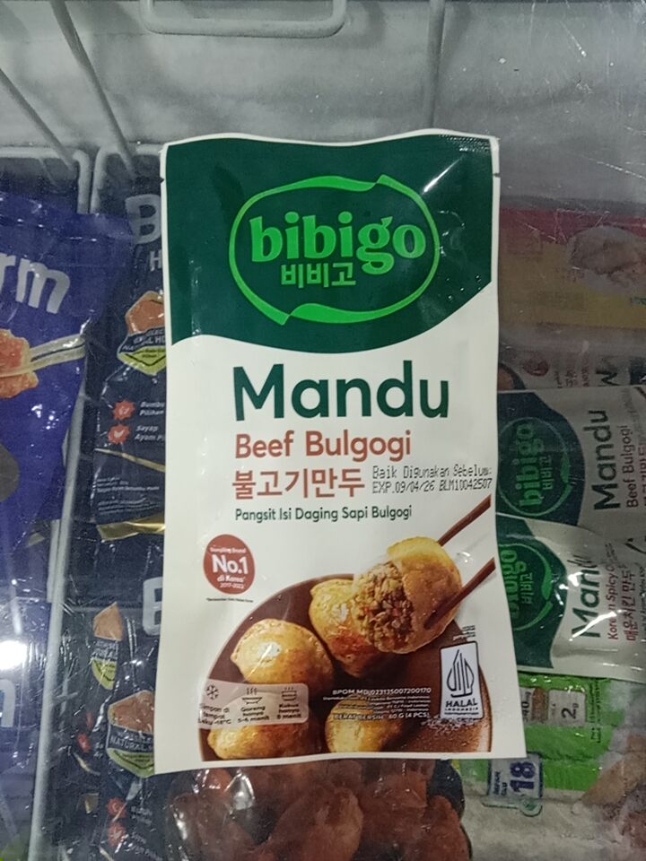 Bibigo Korean Mandu Beef Bulgogi Pangsit Isi Ayam Isi 4 Pcs