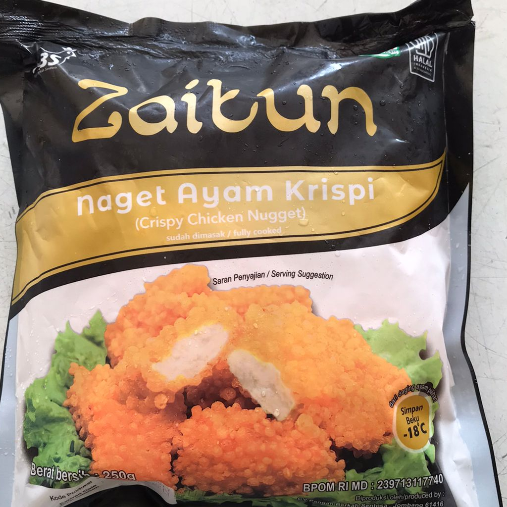 ZAITUN Nugget Ayam Crispy Bubble Crumb 250 Gram