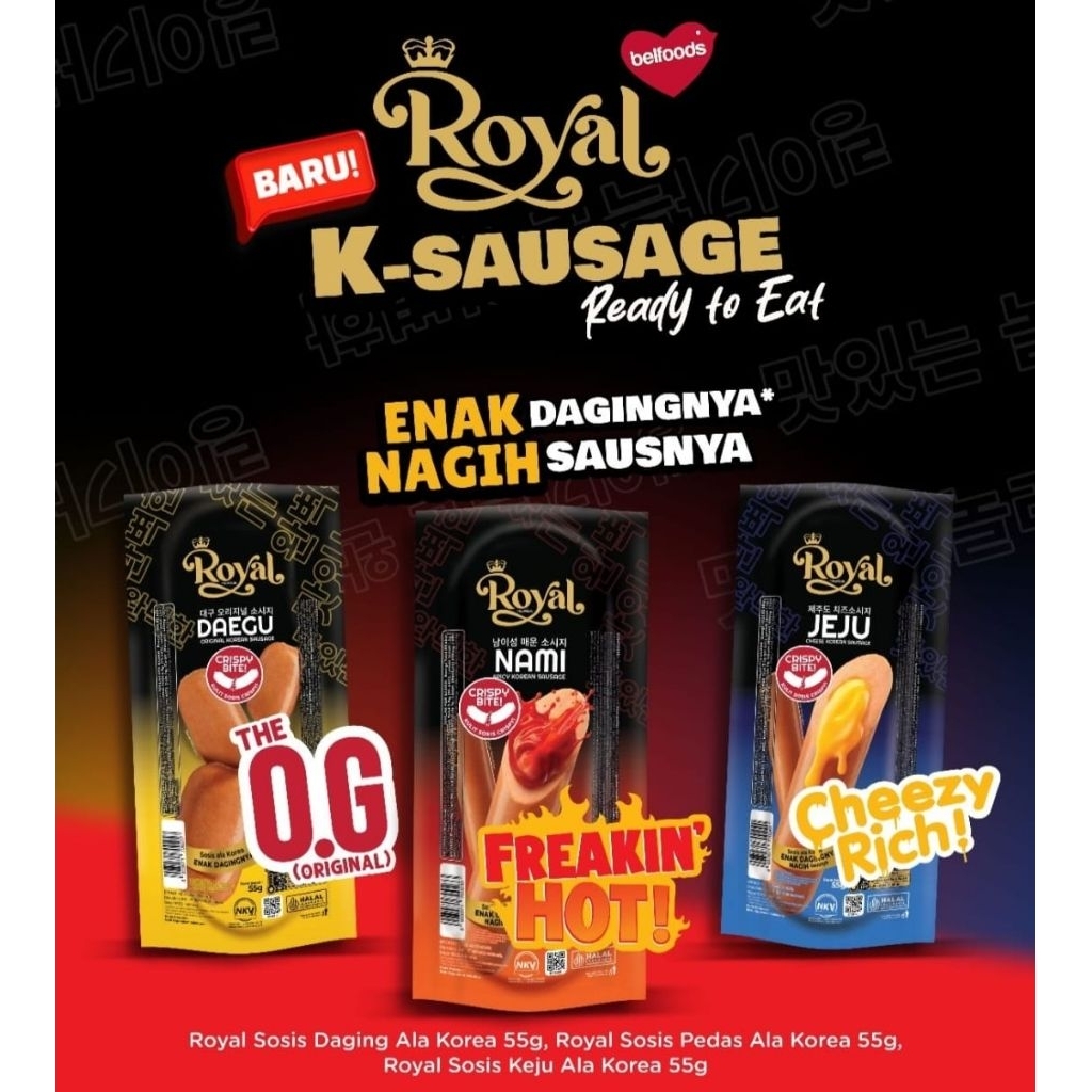 Belfoods Royal Jeju Sosis Keju 55 gr Cheezy Rich