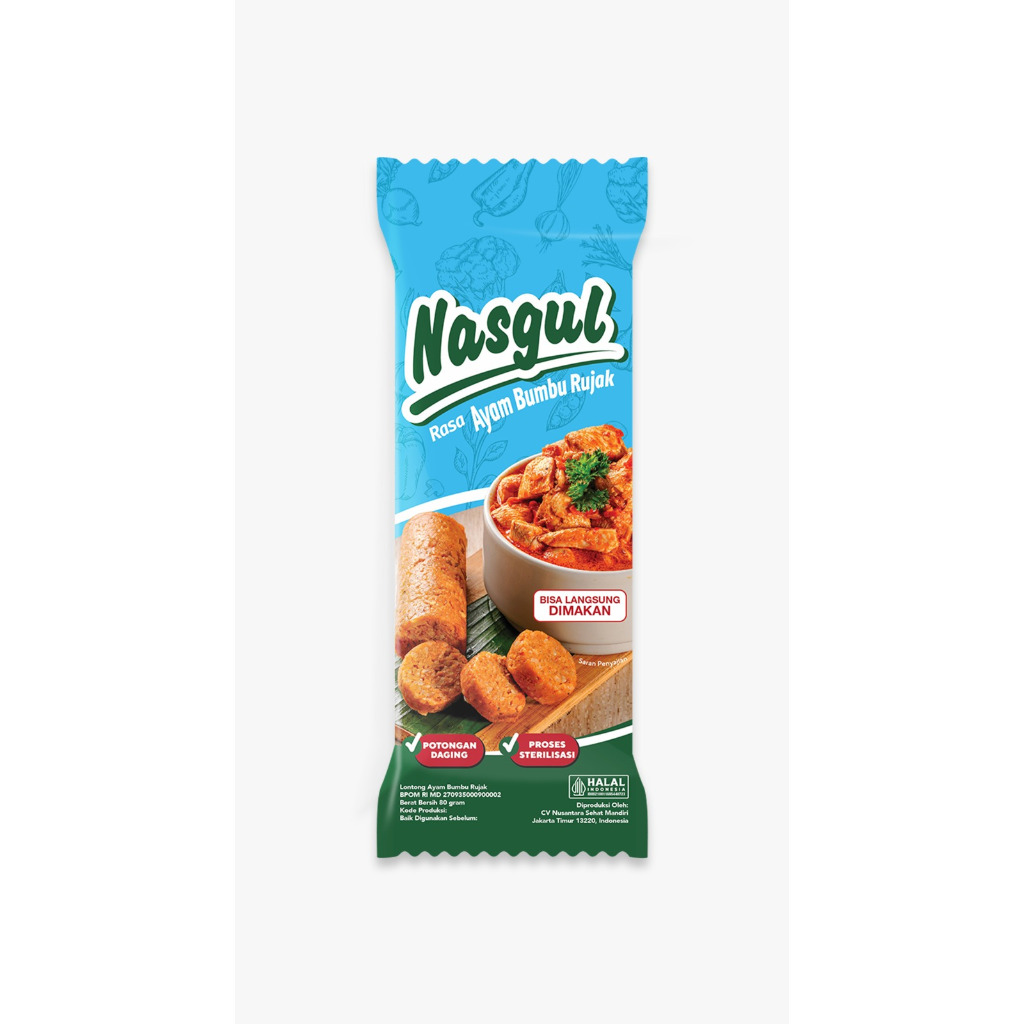 NASGUL Ayam Bumbu Rujak 80gr Nasi Gulung