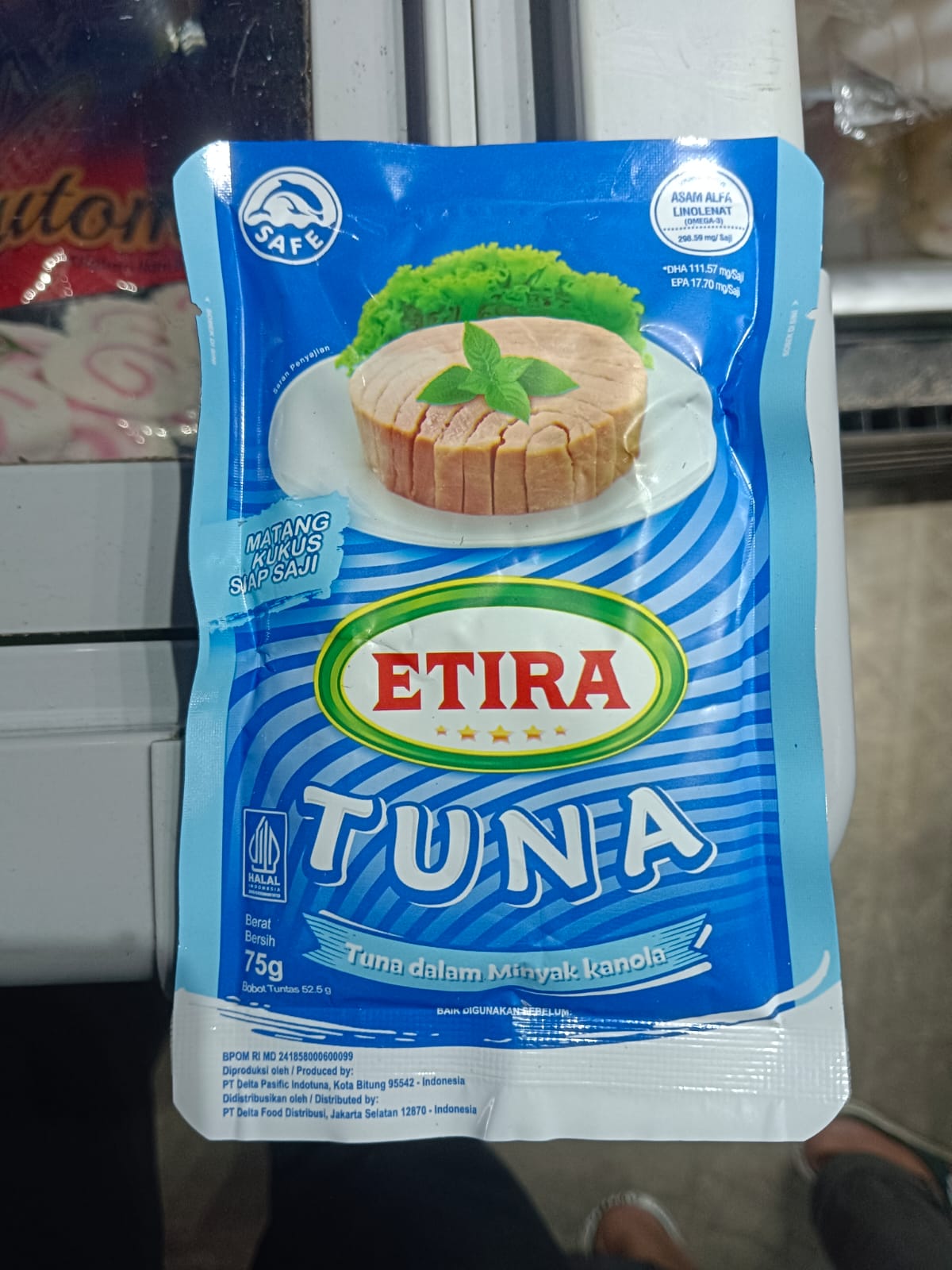 Etira Ikan Tuna MInyak Kanola 75 Gram Matang Kukus Siap Saji