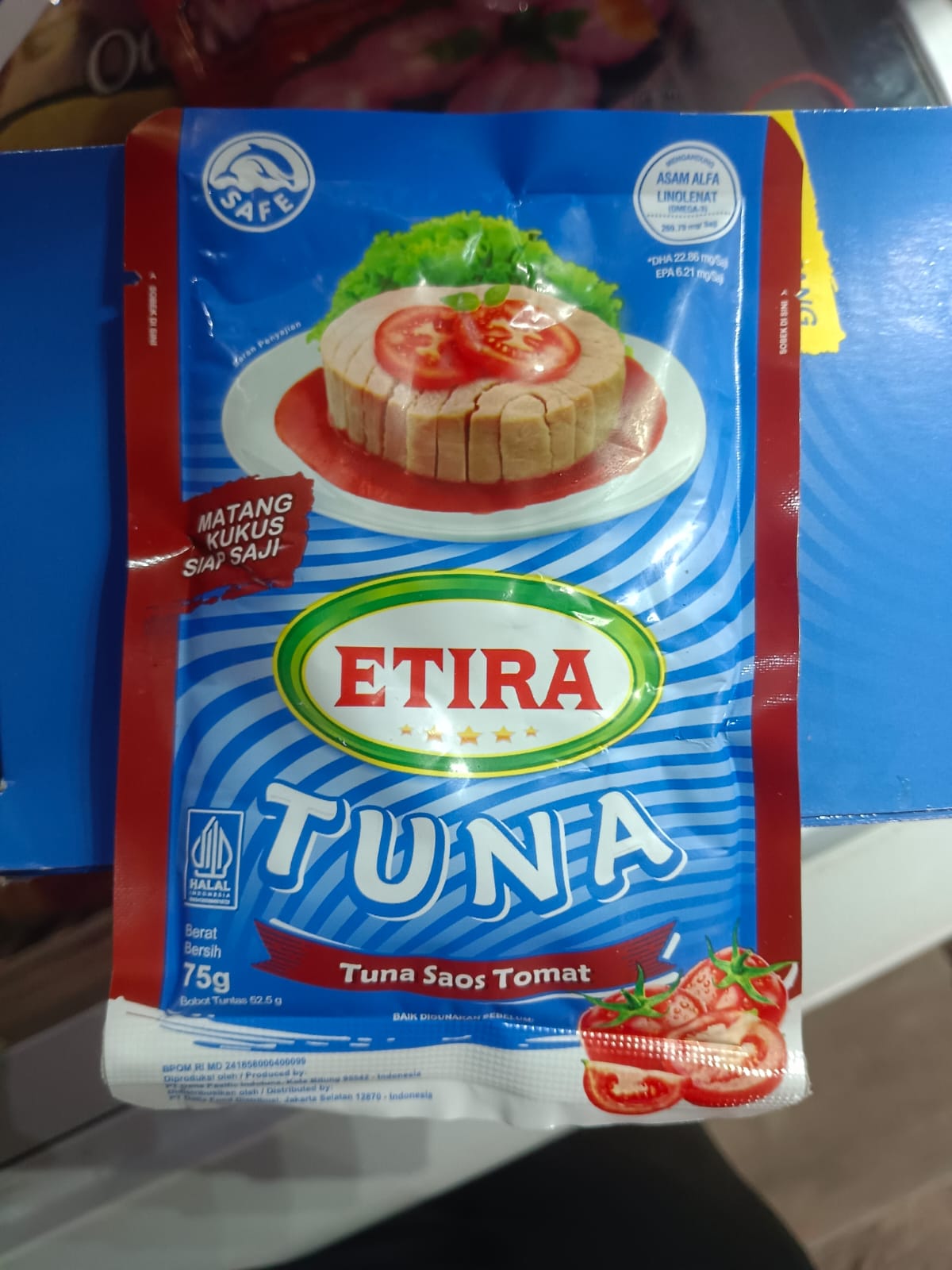 Etira Ikan Tuna Saus Tomat 75 Gram Matang Kukus Siap Saji