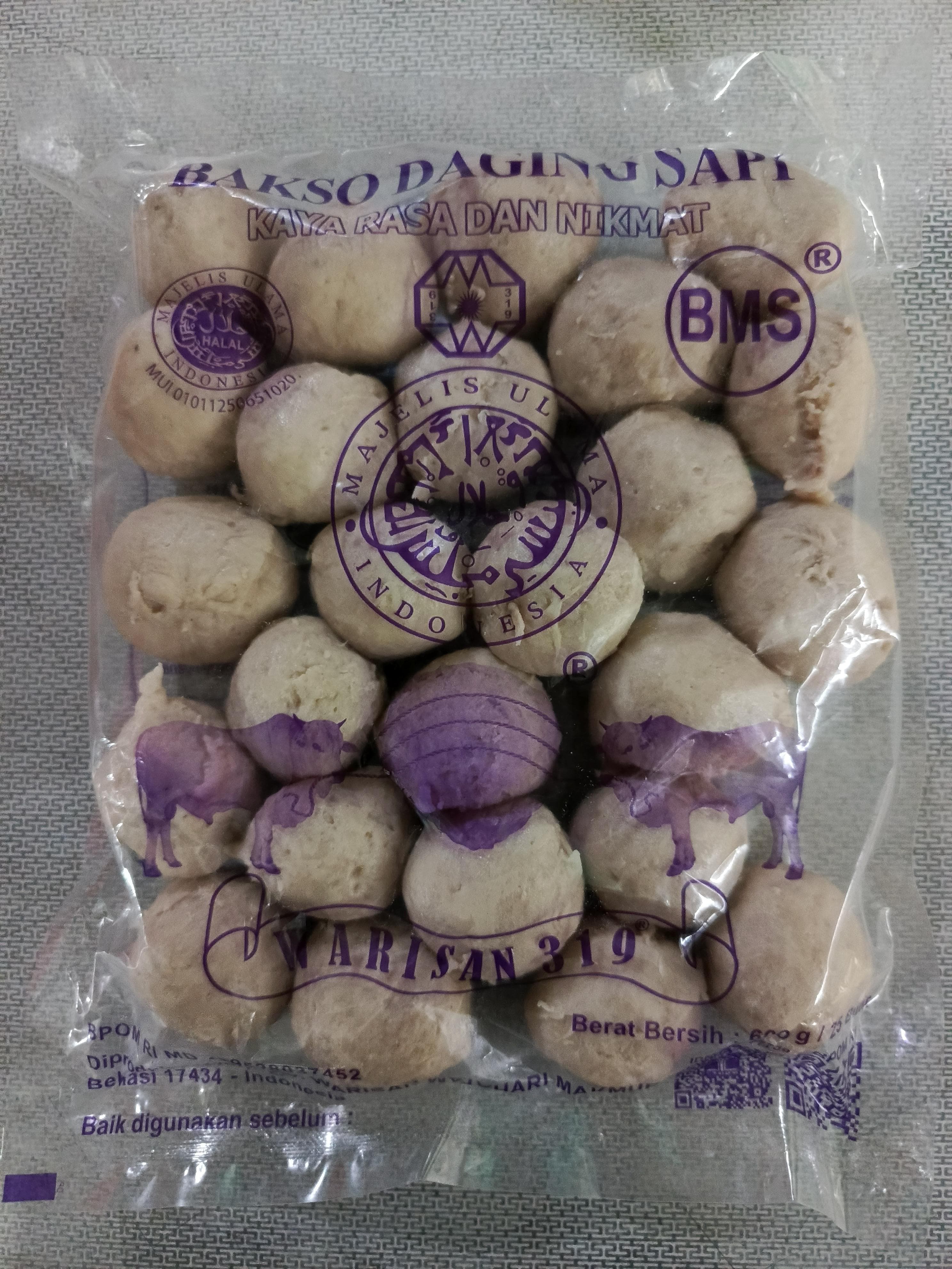 Warisan Bakso BMS Super Isi 25 Pcs 600 Gram