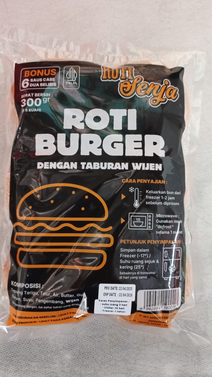 Roti Senja Roti Burger Wijen Isi 6 Pcs