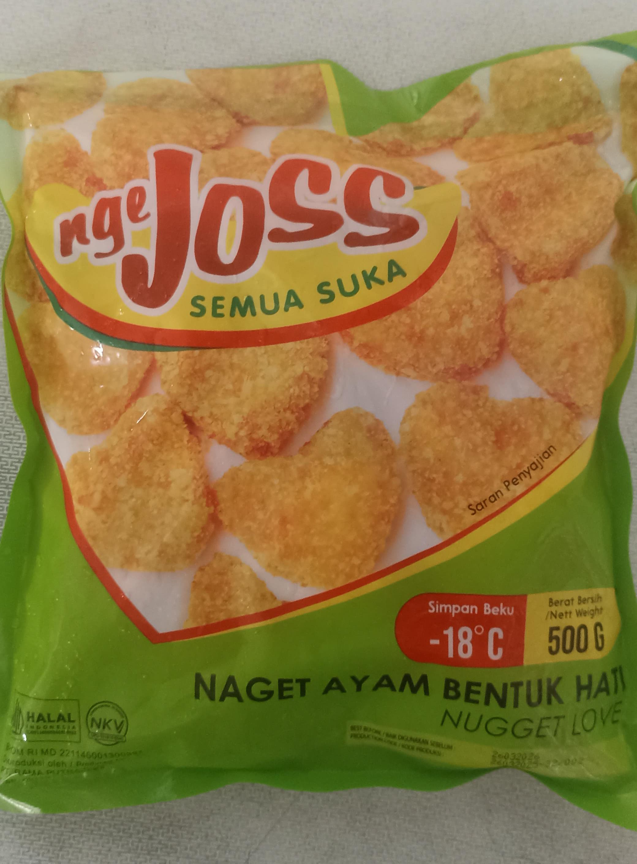 NgeJoss Nugget Ayam Bentuk Hati 500 Gram