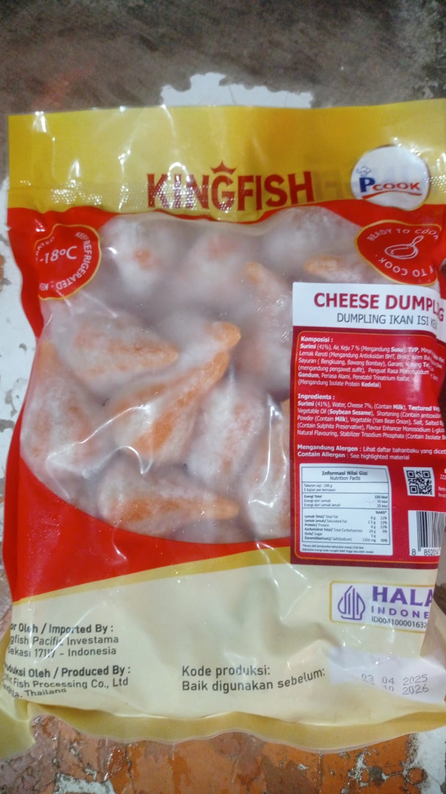 Kingfish Cheese Dumpling 500 Gram Dumpling Keju