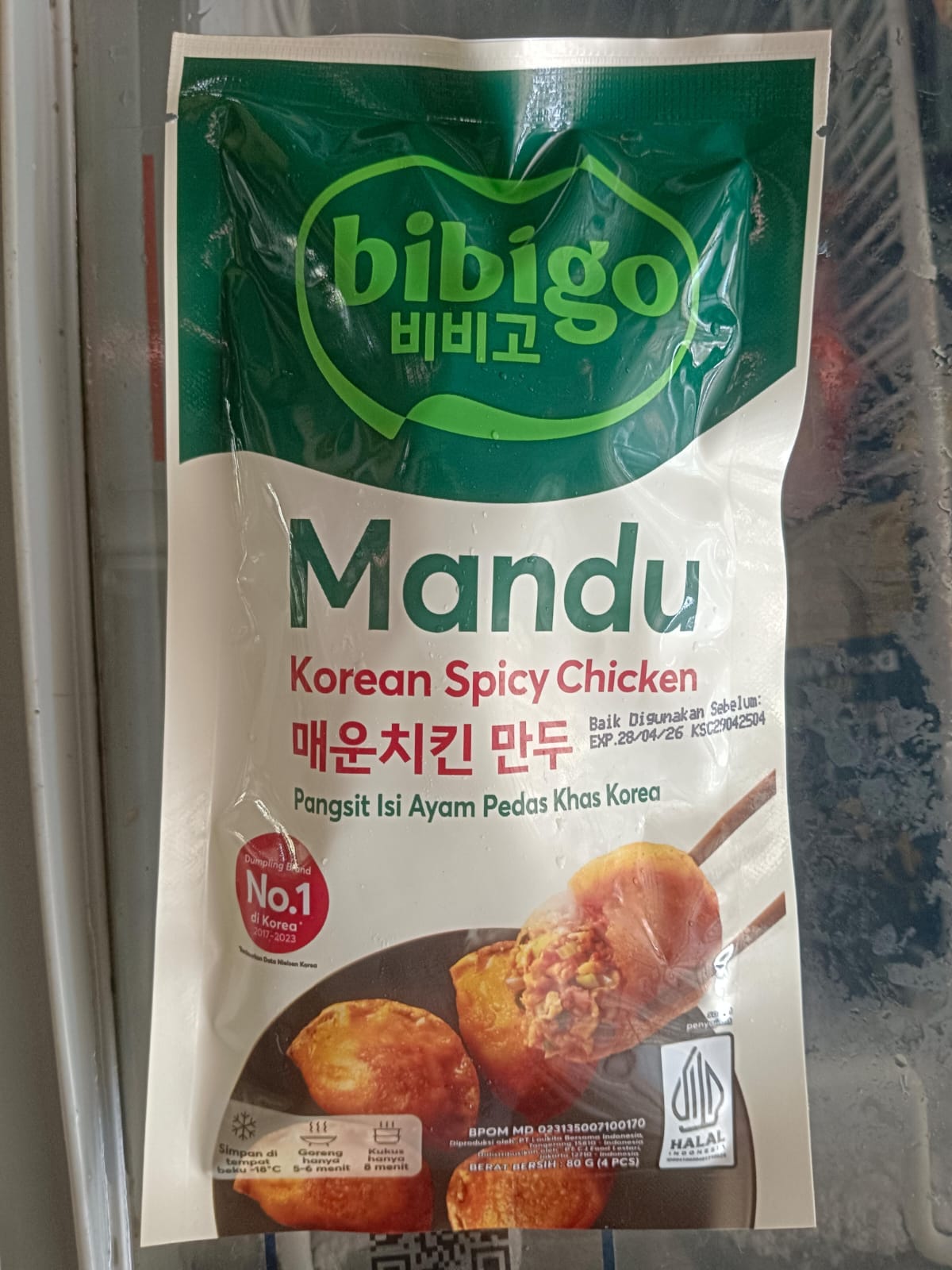 Bibigo Korean Mandu Pedas Pangsit Isi Ayam Isi 4 Pcs