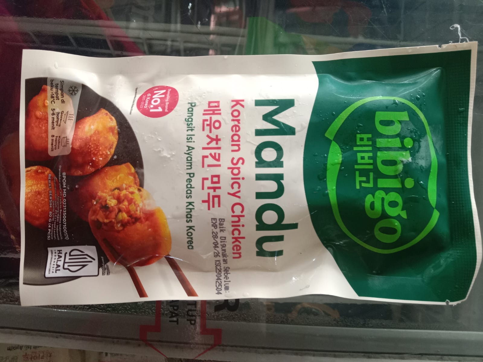 Bibigo Korean Mandu Pedas Pangsit Isi Ayam Isi 4 Pcs