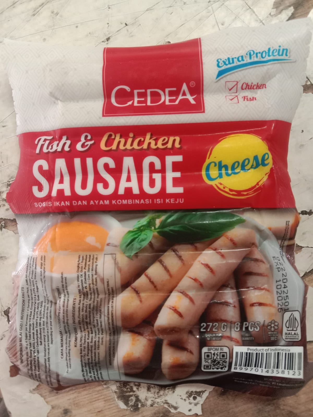 Cedea Cheese Fish & Chicken Sausage Isi 8 Pcs Sosis Ikan dan Ayam