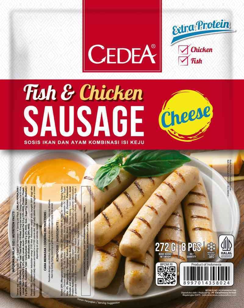 Cedea Cheese Fish & Chicken Sausage Isi 8 Pcs Sosis Ikan dan Ayam