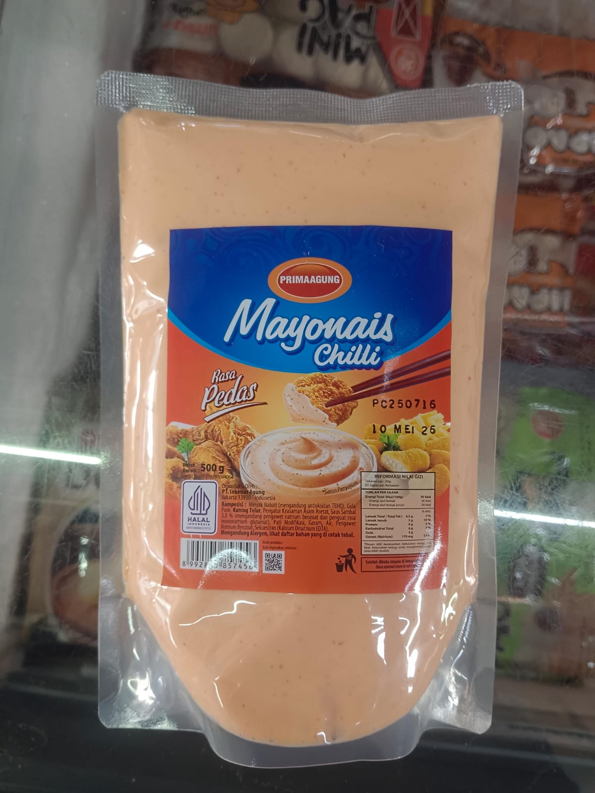 Prima Agung Mayonais Chili 500 Gram Mayones Pedas