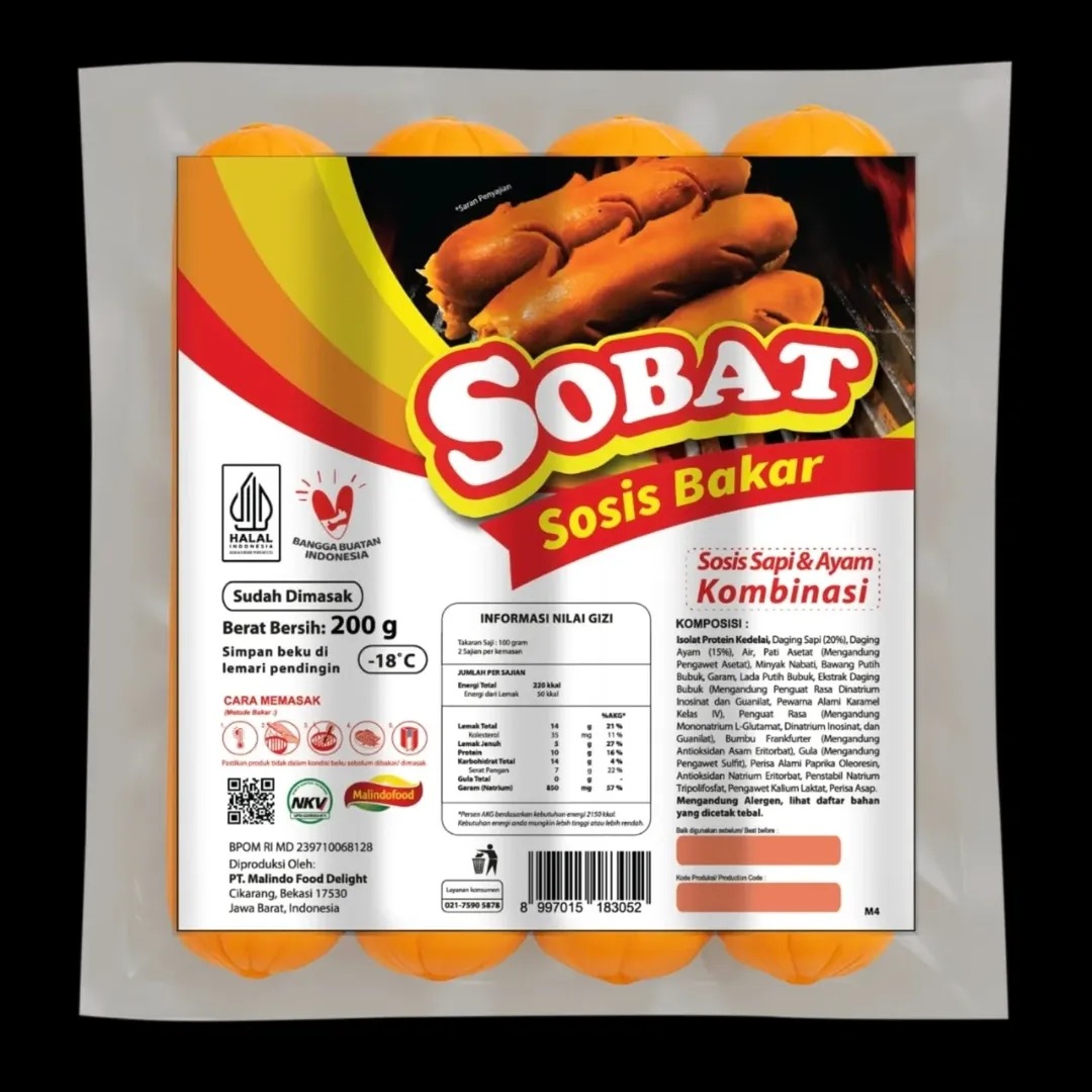 Sobat Sosis Bakar 200 Gram Sosis Sapi & Ayam Isi 4 Pcs