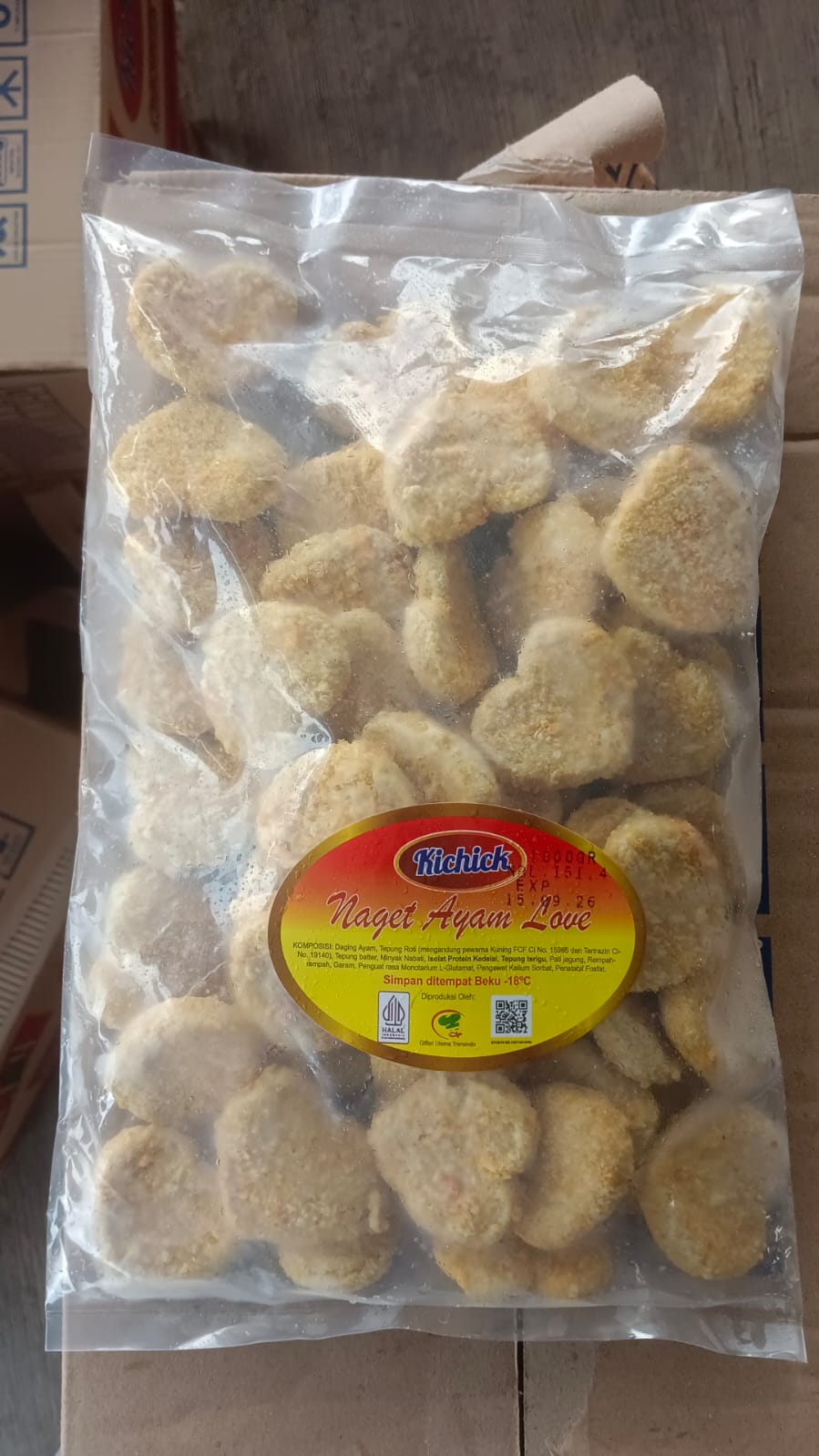 Kichick Chicken Nugget Love 1000 Gram Naget Ayam