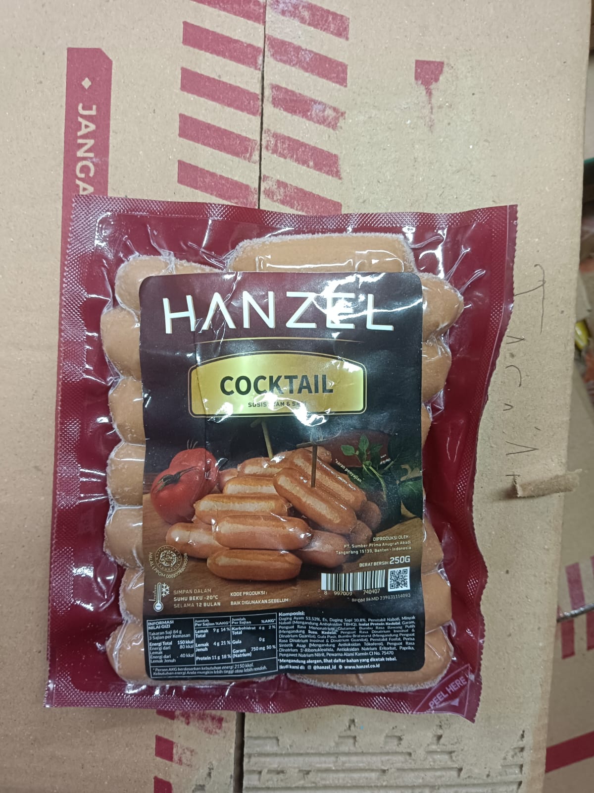 Hanzel Sosis Coktail Sapi & Ayam 250 Gram