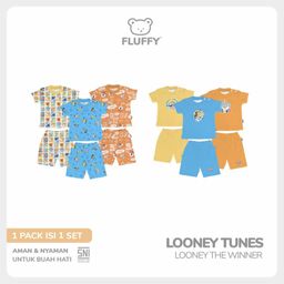 FLUFFY Setelan Oblong 3/4 Looney The Winner (Isi 1Psng) SOD3S/SOD3X LWB SML123