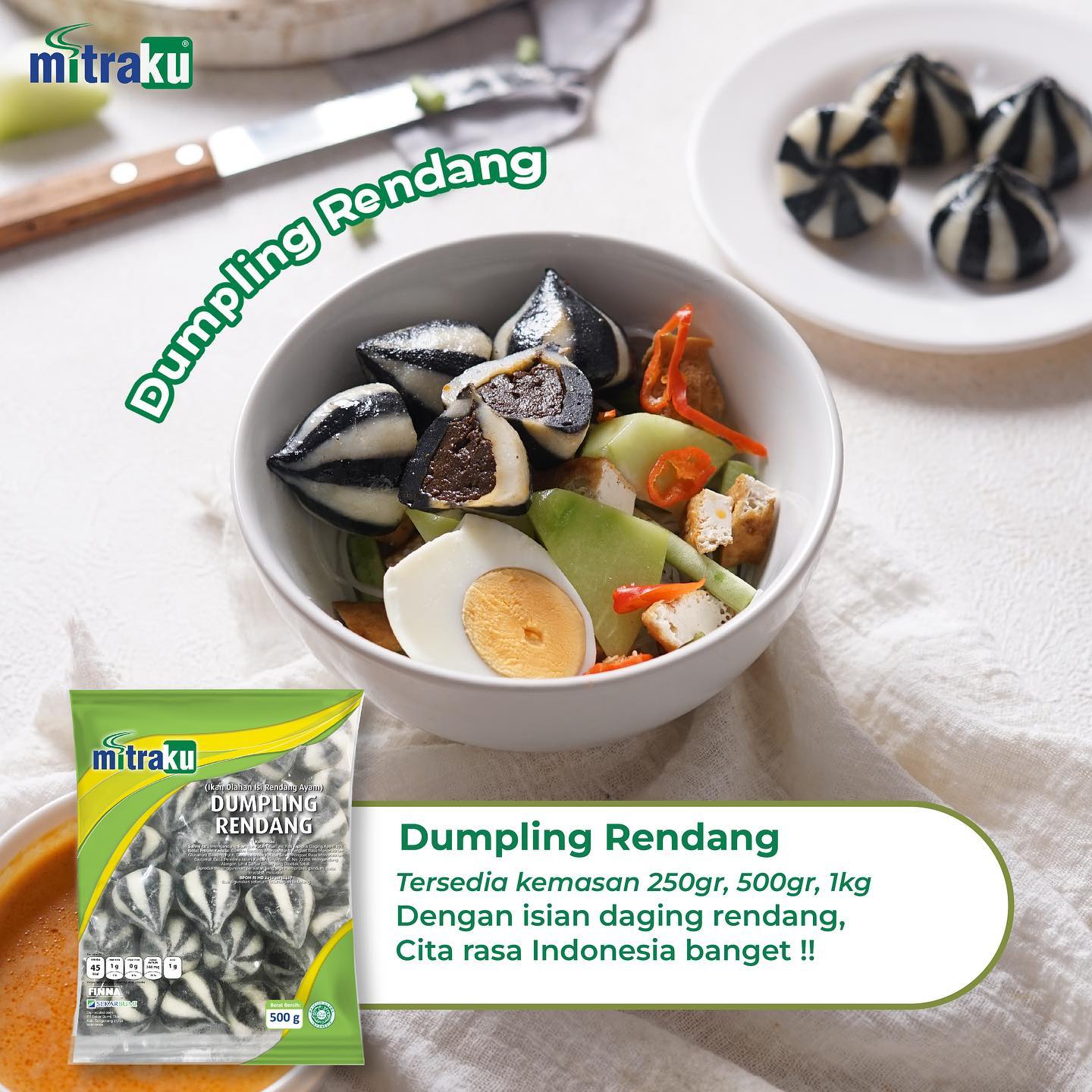 Mitraku Dumpling Rendang 500 Gram Seafood Olahan