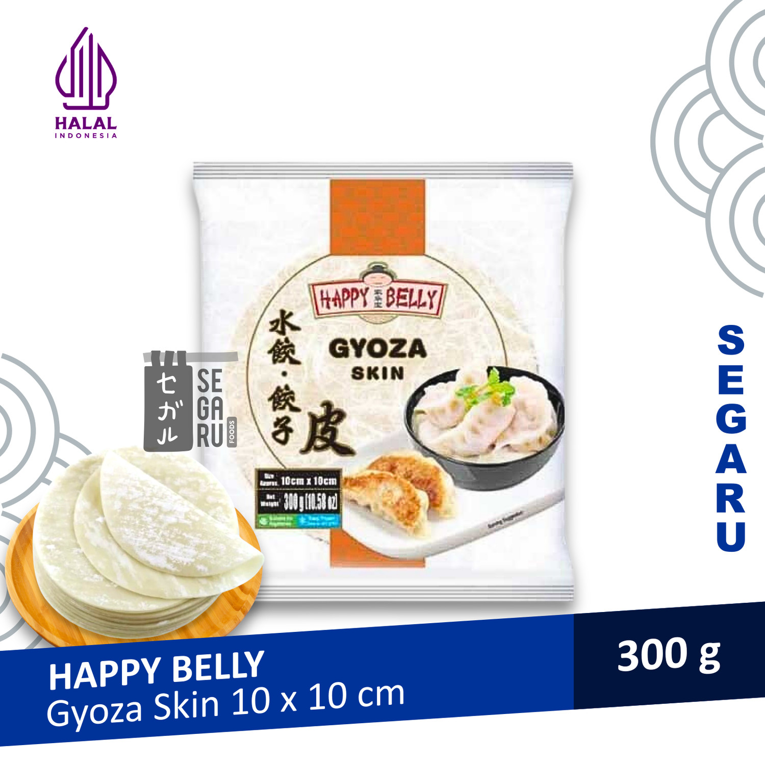 Happy Belly Kulit Gyoza 10 Cm 300 Gram Kulit Dimsum Pangsit