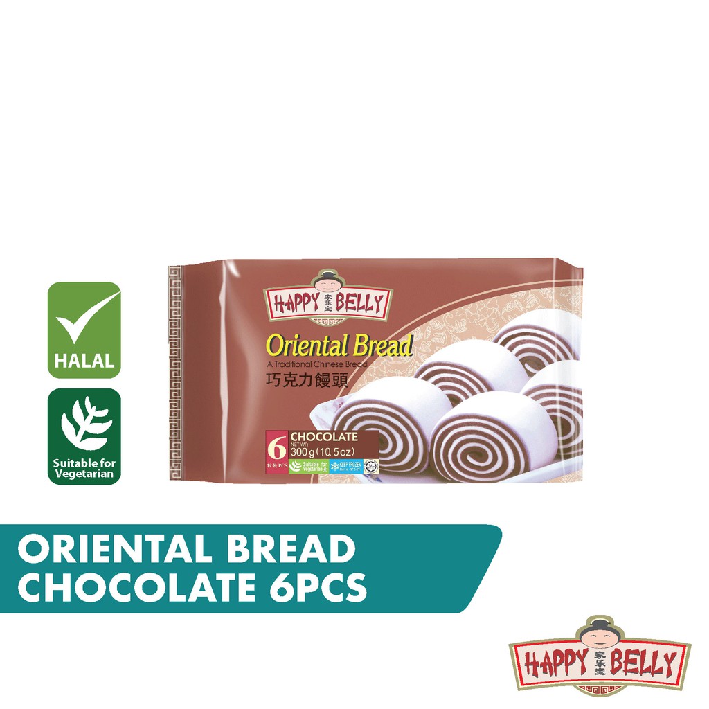 Happy Belly Oriental Bread Chocolate 300 Gram Isi 6 Pcs
