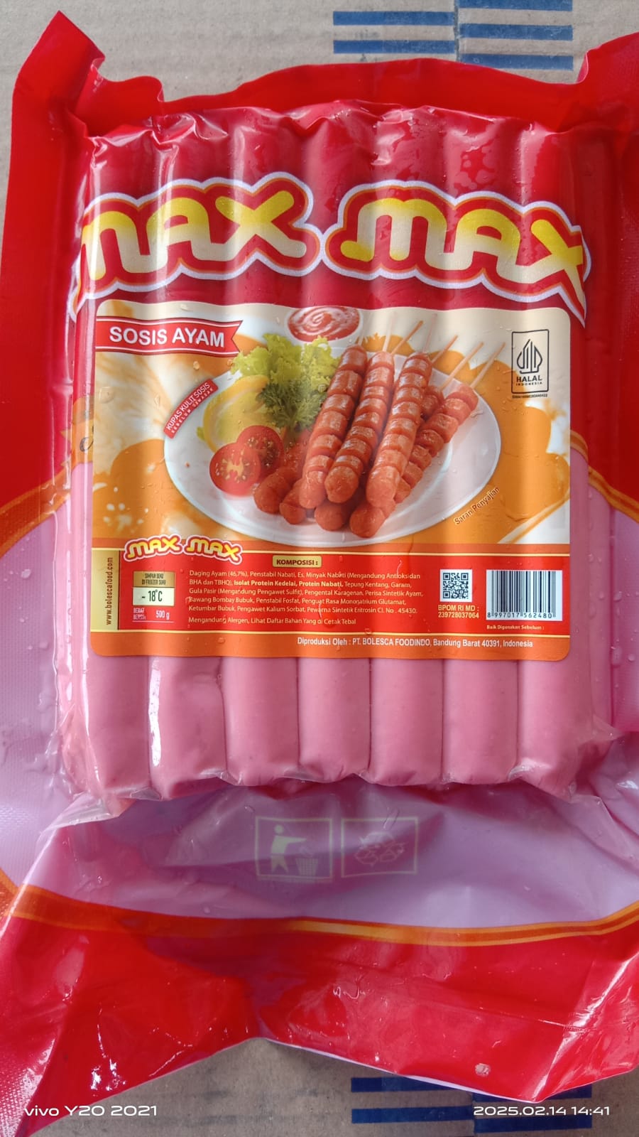 Max Max Sosis Ayam Merah 500 Gram