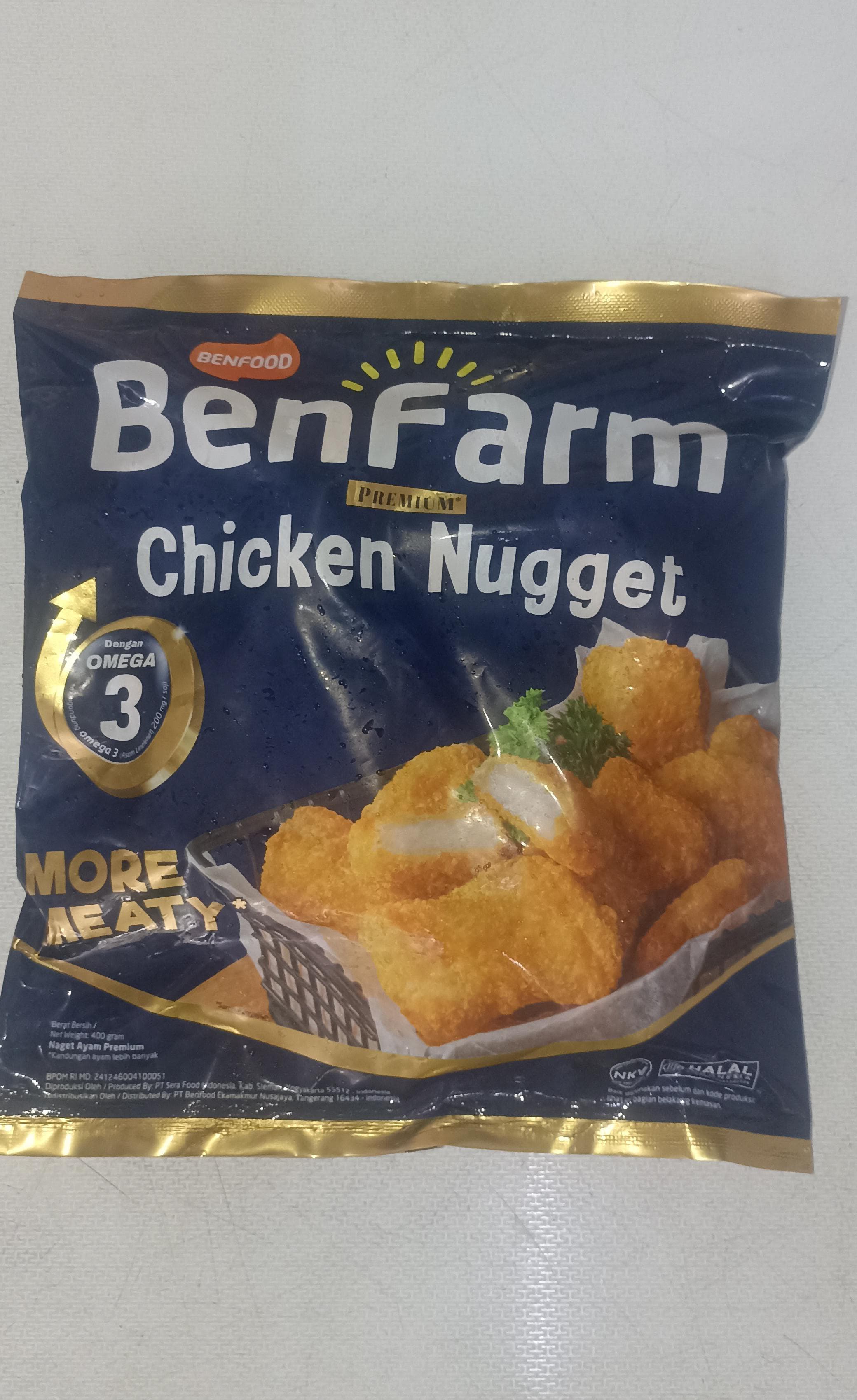 Benfarm Chicken Nugget Premium Omega 3 400 Gram