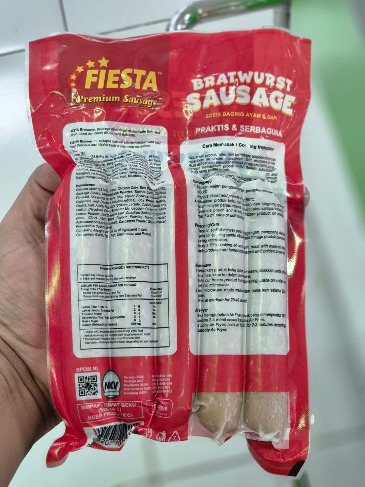 Fiesta Sosis Ayam Dan Sapi Bratwurst 300 Gram