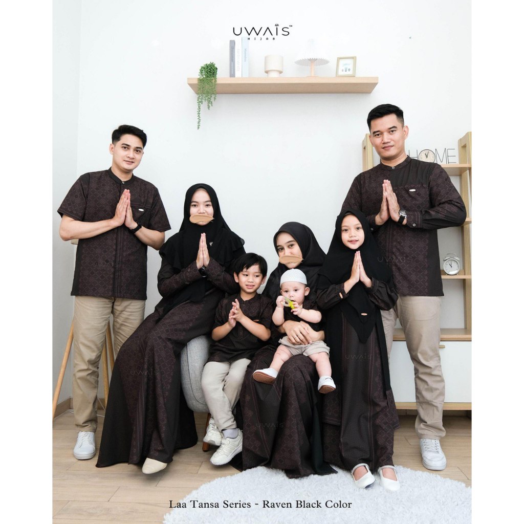 Uwais - Laa Tansa Series Sarimbit 2025 Raven Black  Family Set Keluarga Baju Lebaran Muslim thumb 2
