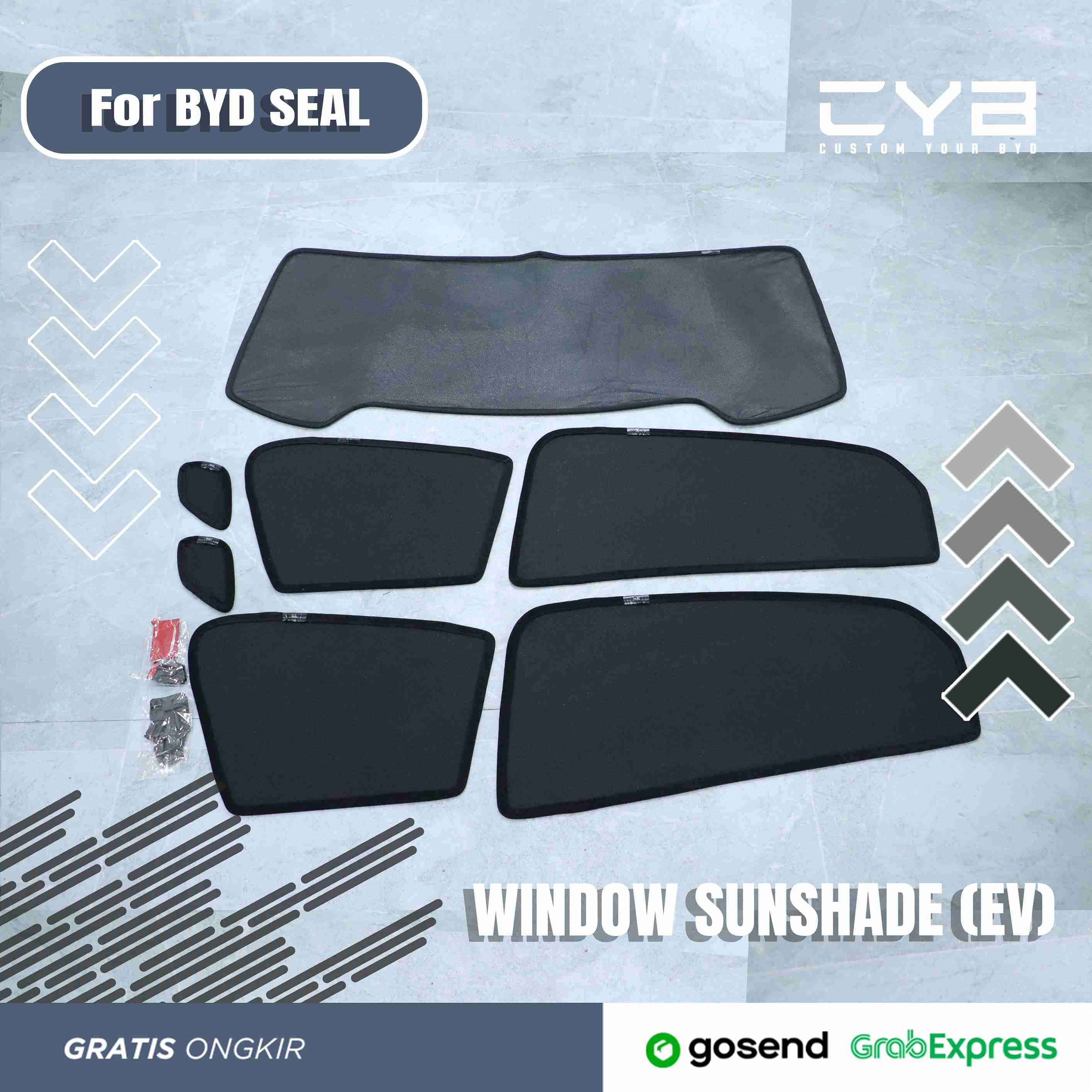 BYD Seal - Window Sunshade [Hitam] 2
