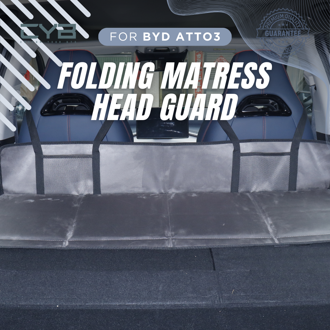 BYD Atto3 - Folding Mattress Head Guard [Hitam] 4