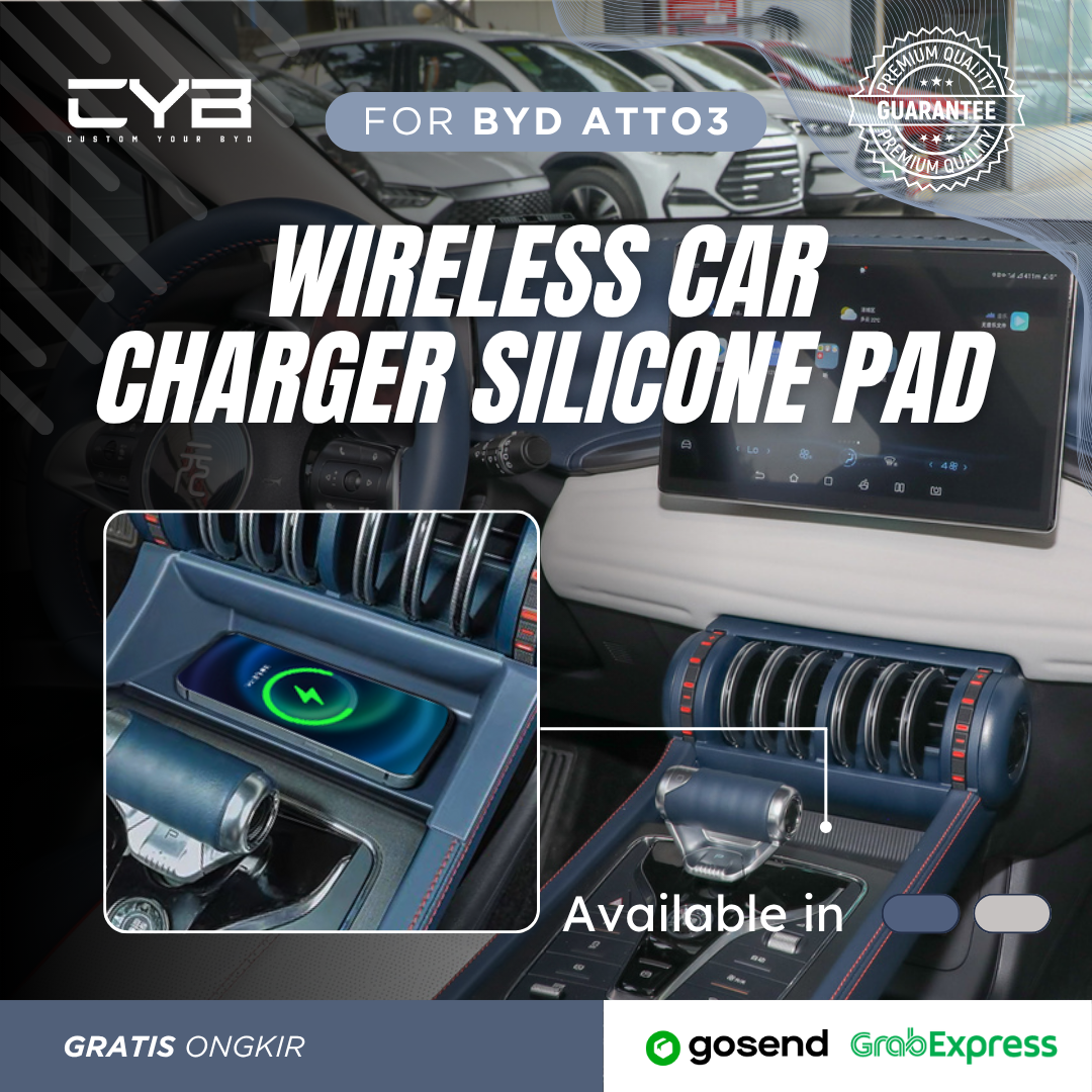 BYD Atto3 - Wireless Car Charger Silicone [Biru] 4