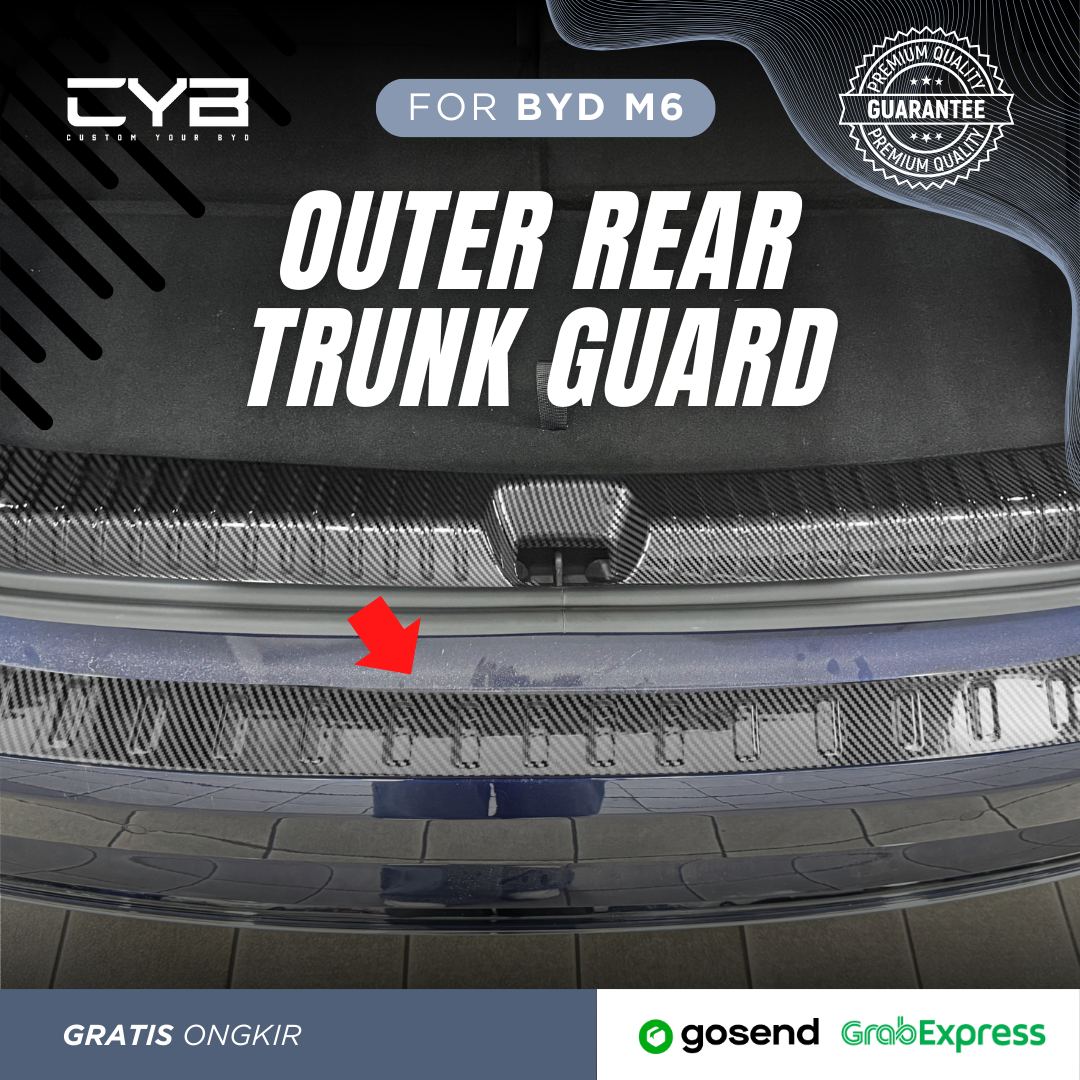 BYD M6 - Rear Trunk Guard [outer Carbon] 4