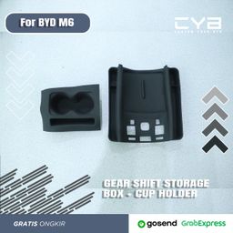 BYD M6 - Gear shift storage box + cup holder