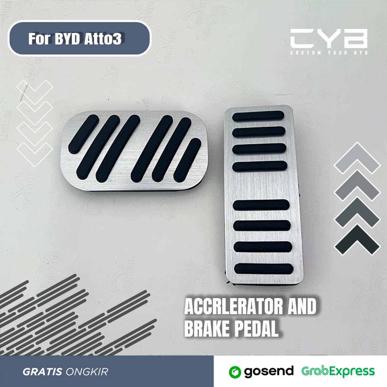 BYD Atto3 - Accelerator And Brake Pedal [Stainless stell] 2