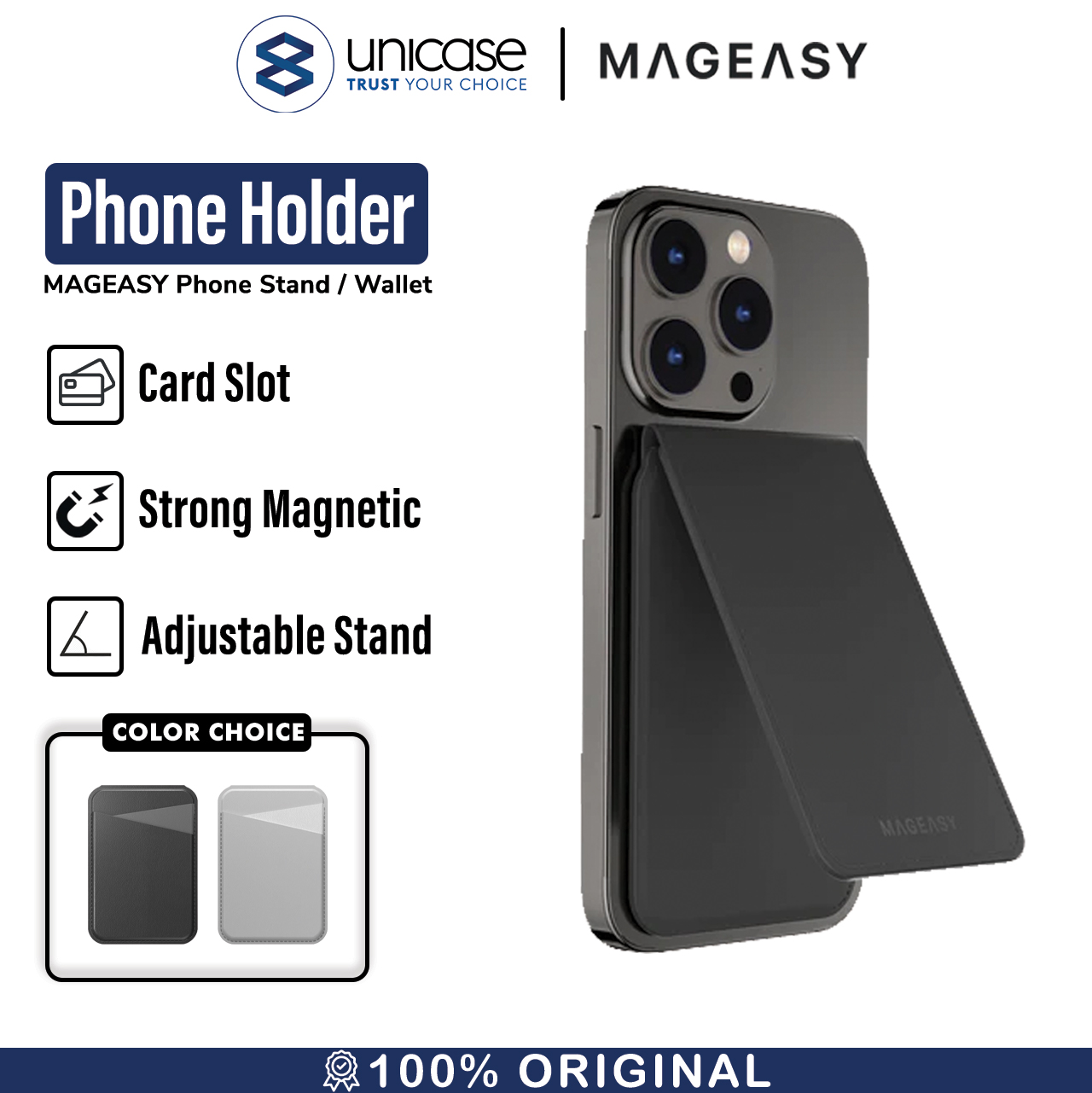 Phone Stand/Wallet MagEasy Magsafe SNAP Magnetic Dudukan Handphone HP
