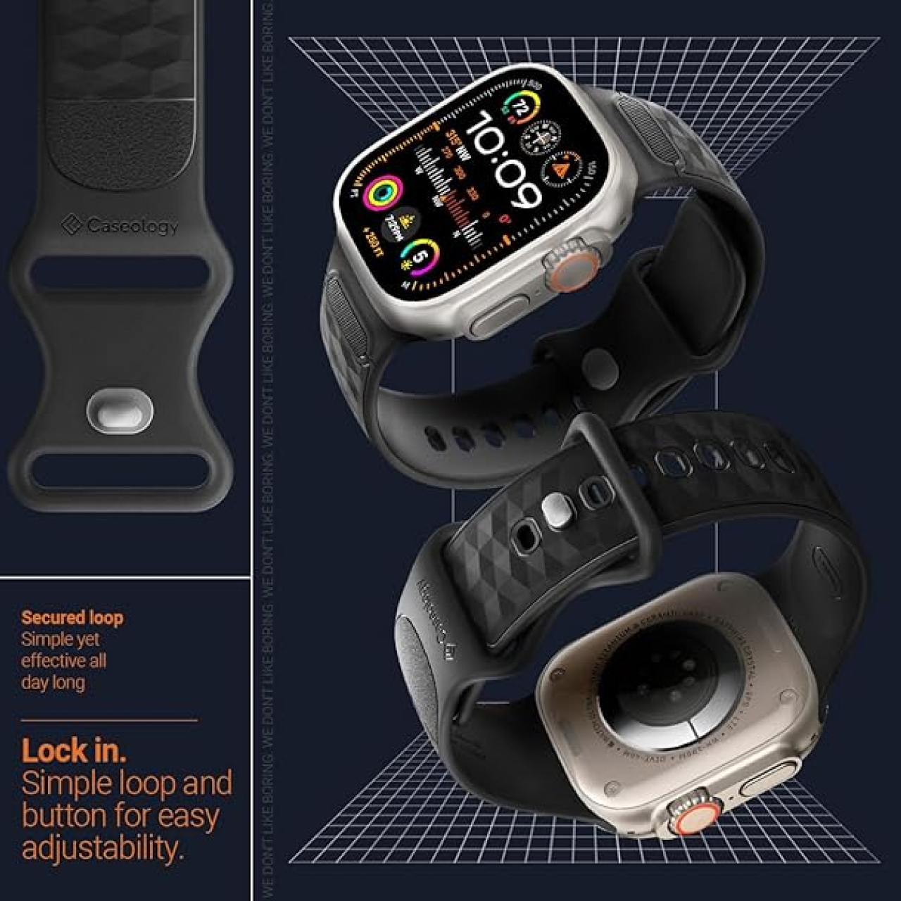 Caseology Apple Watch 49mm / 46mm / 45mm / 44mm / 42mm (Series 3 / 2 / 1) Band Parallax - Matte Black AMP07135