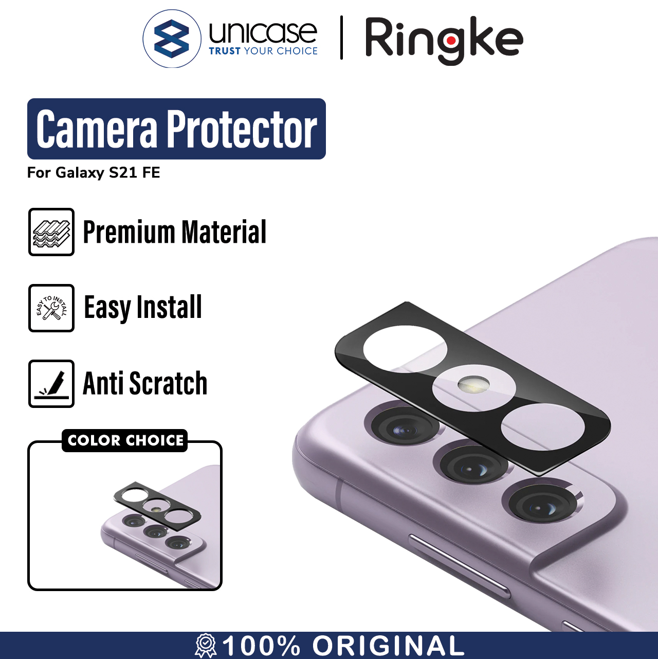 Camera Tempered Glass Samsung Galaxy S21 FE Ringke ID Camera Protector