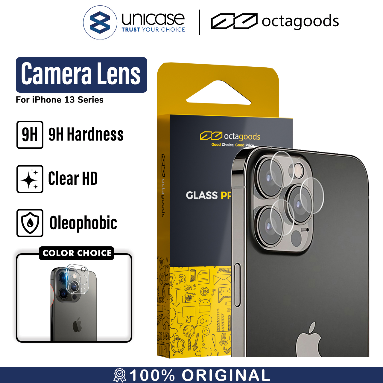 Octagoods iPhone 13 / 13 Mini Camera Lens Protector - Clear PG6350