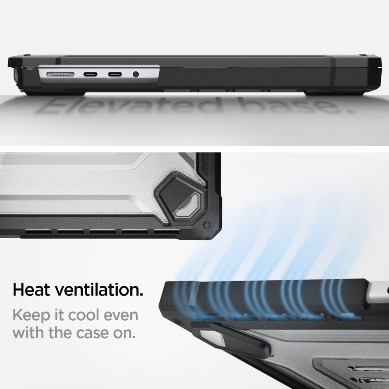 Spigen Macbook Pro 14" M3 (2023) / M2 (2023) / M1 (2021) Case Rugged Armor - Black ACS04409